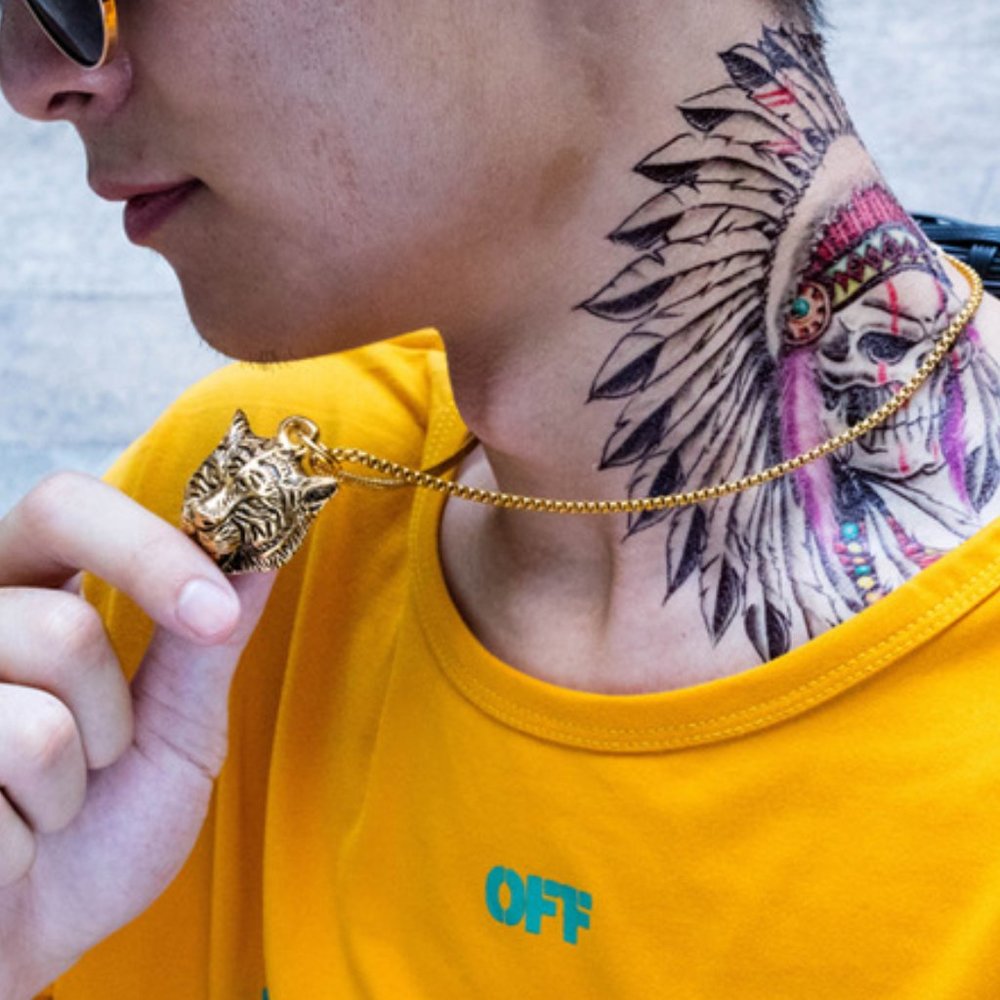 men's tiger head necklace - Picture 1 of 2